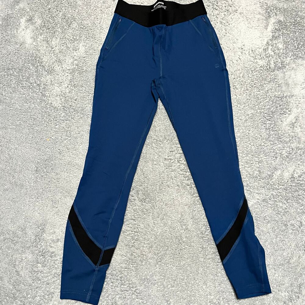 Betabrand Pants Womens Small Blue & Black Vitalize Yoga Pockets Athleisure